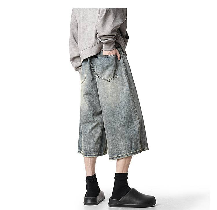 WIDE BUGGY DENIM BERMUDA PANTS BEDES4641