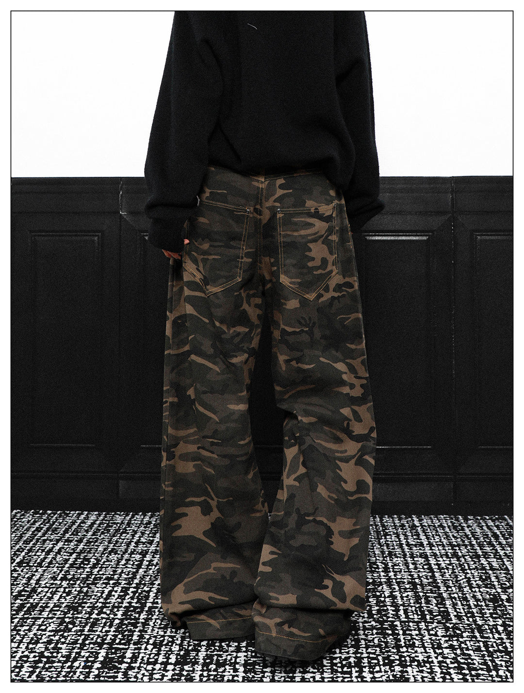 FRONT POCKET WIDE CAMO PANTS AEDES4581 - Deuku