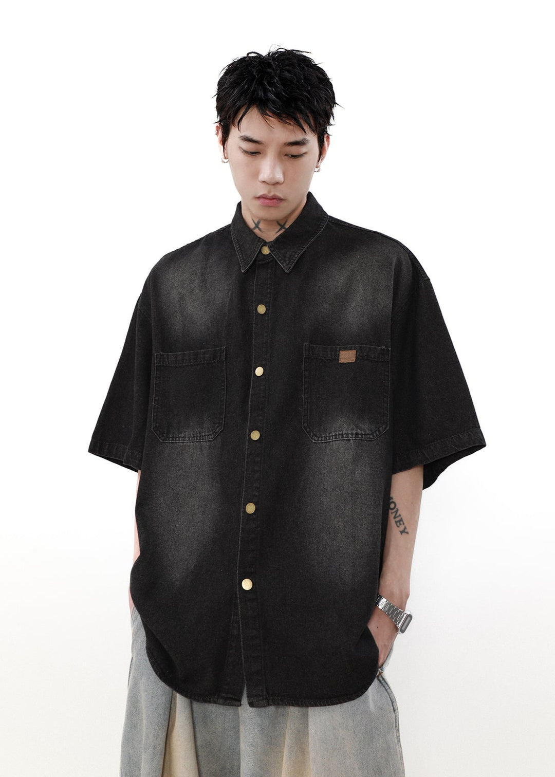 DENIM SHORT SLEEVE SHIRT MNDES4453