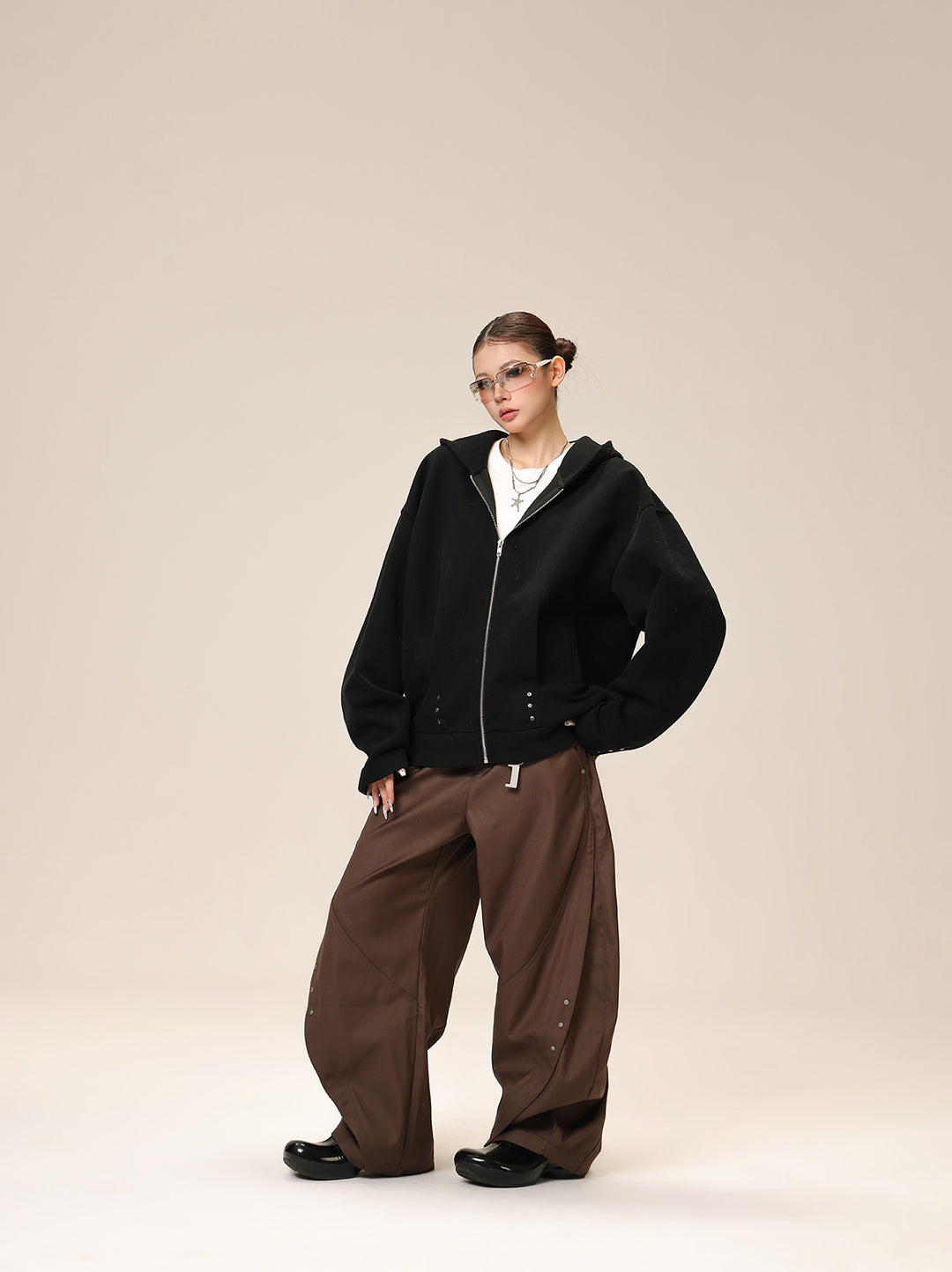 TUCKED OVERSIZED ZIP PARKA ASDES4507