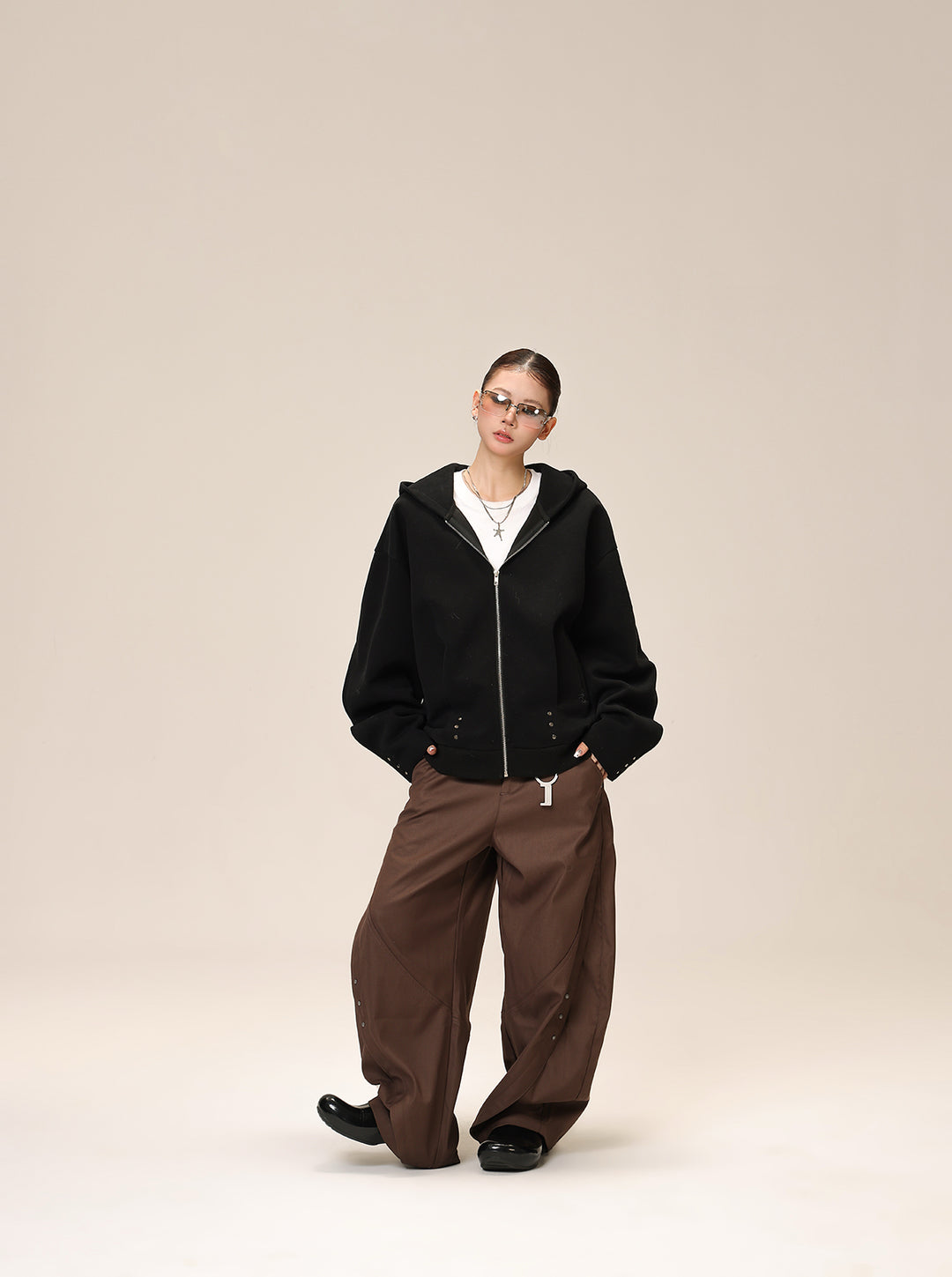 TUCKED OVERSIZED ZIP PARKA ASDES4507
