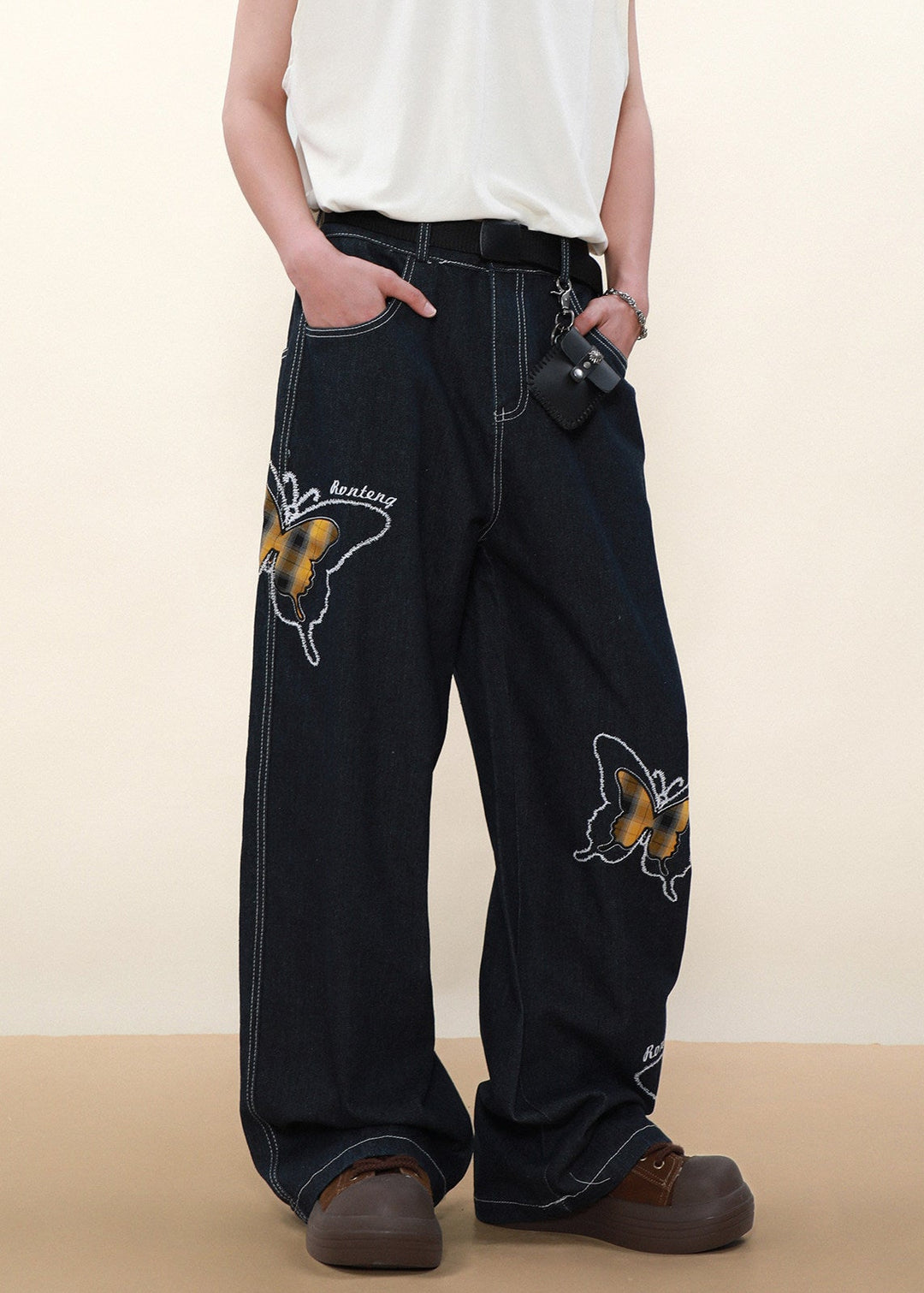 BUTTERFLY WIDE DENIM PANTS AEDES4591