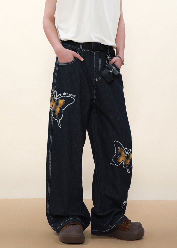BUTTERFLY WIDE DENIM PANTS AEDES4591