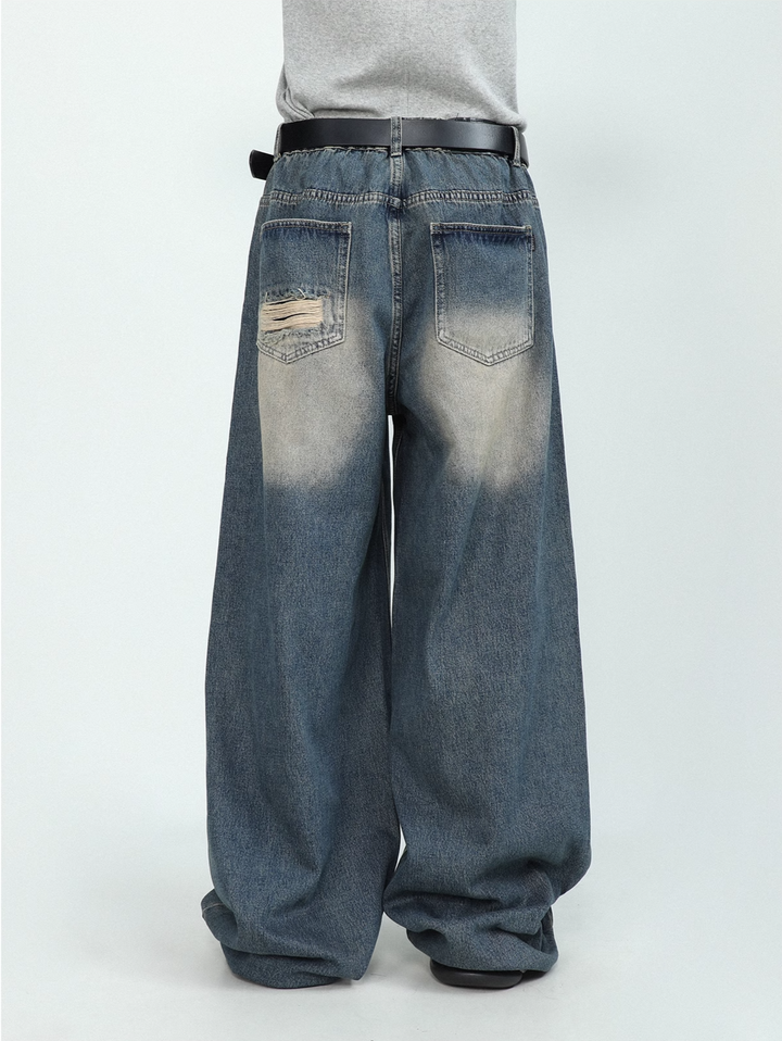 DAMAGED WIDE DENIM PANTS MEDES4372