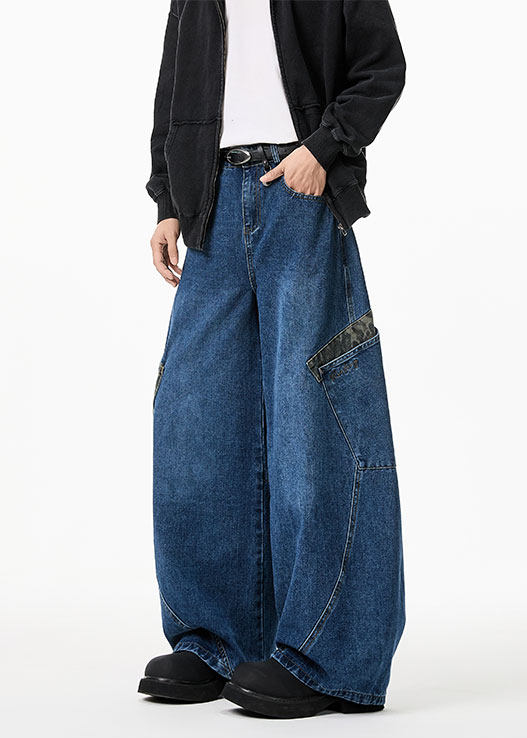 LEOPARD PATCH WIDE CURVE DENIM PANTS AEDES4593