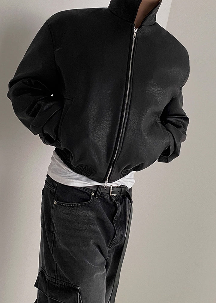 DOUBLE ZIP LEATHER JACKET BEDES4519