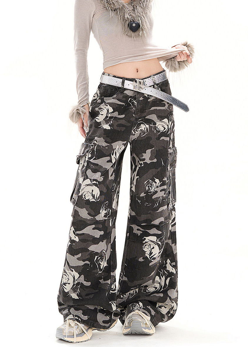 ROSE CAMO WIDE CARGO PANTS AEDES4592