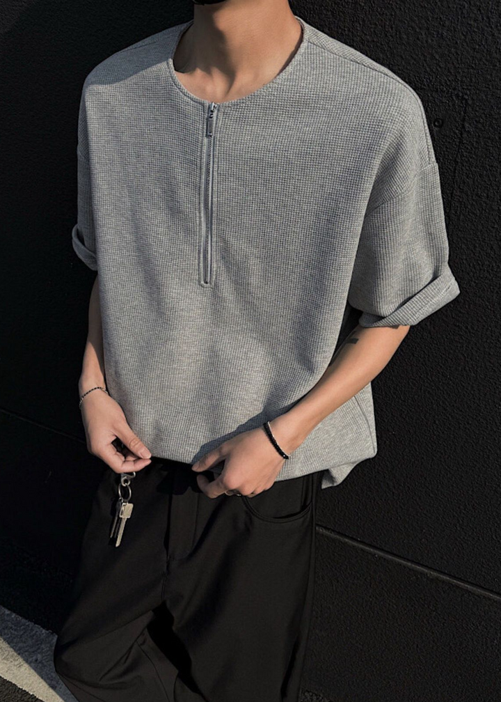 WAFFLE HALF ZIP T-SHIRT BEDES4723