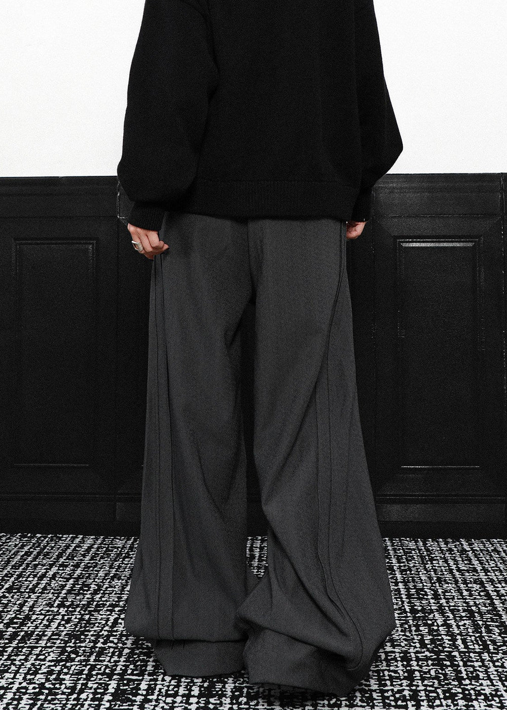 URBAN DRAPE WIDE BAGGY SLACKS AEDES4563 - Deuku