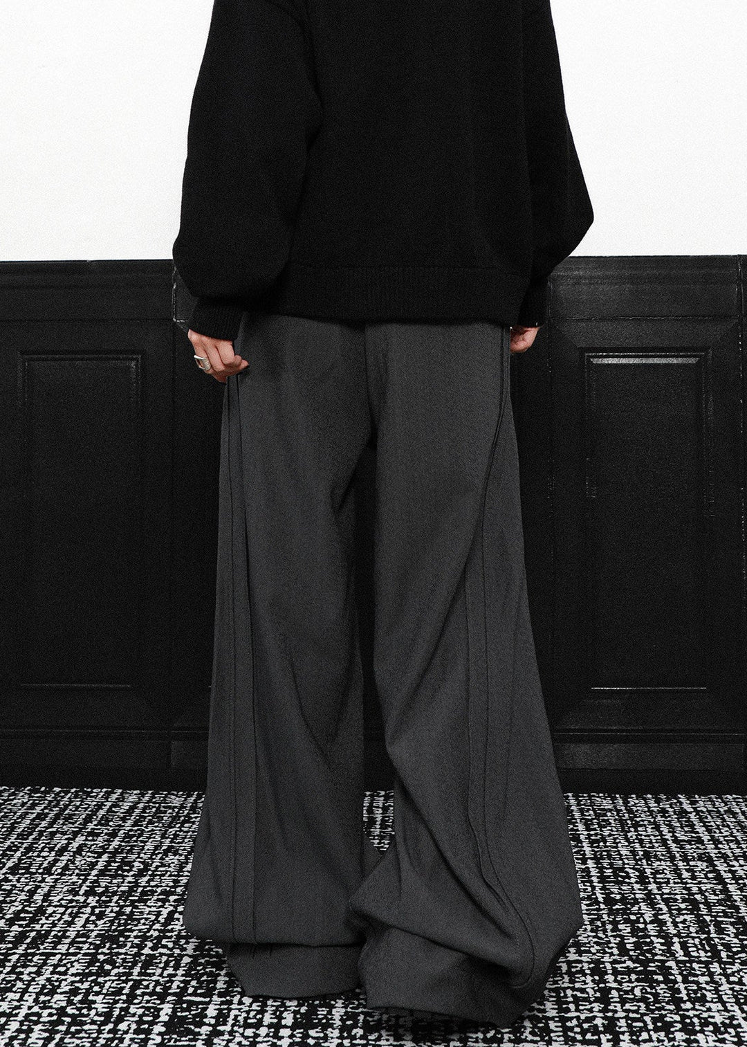 URBAN DRAPE WIDE BAGGY SLACKS AEDES4563 - Deuku