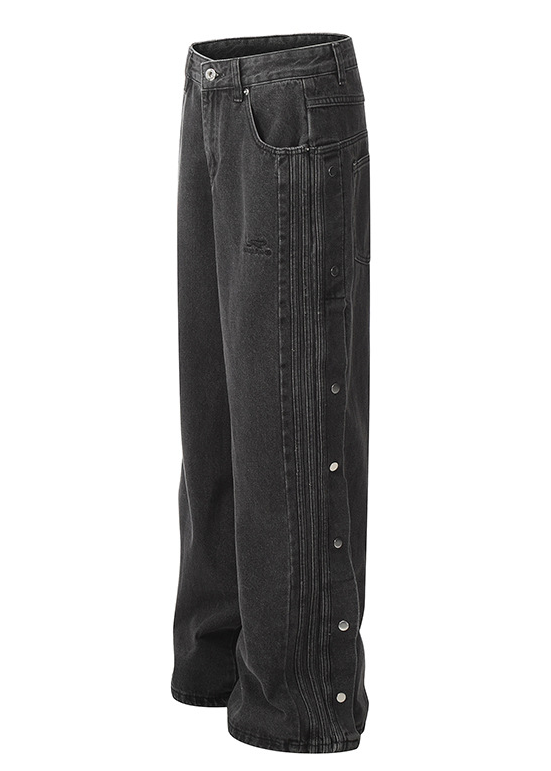 SIDE SNAP WIDE DENIM PANTS AEDES4594