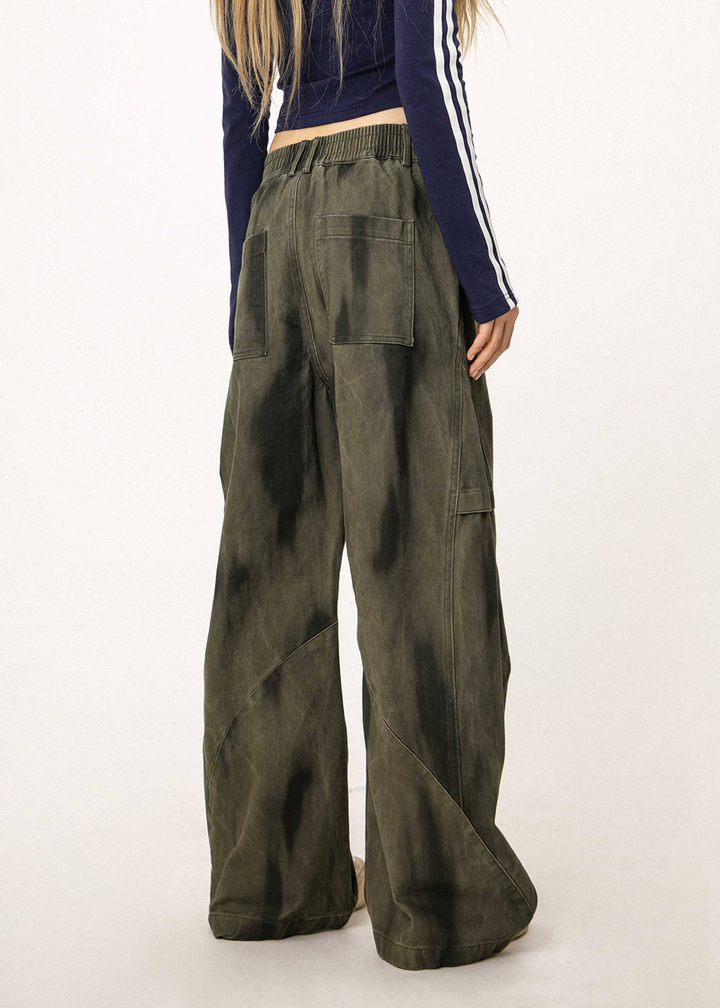 SMOKE WIDE BAGGY PANTS AEDES4596