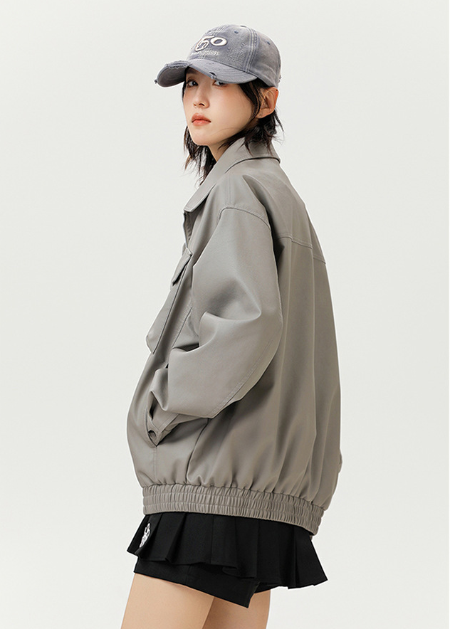 UTILITY POCKET LEATHER JACKET BEDES4521