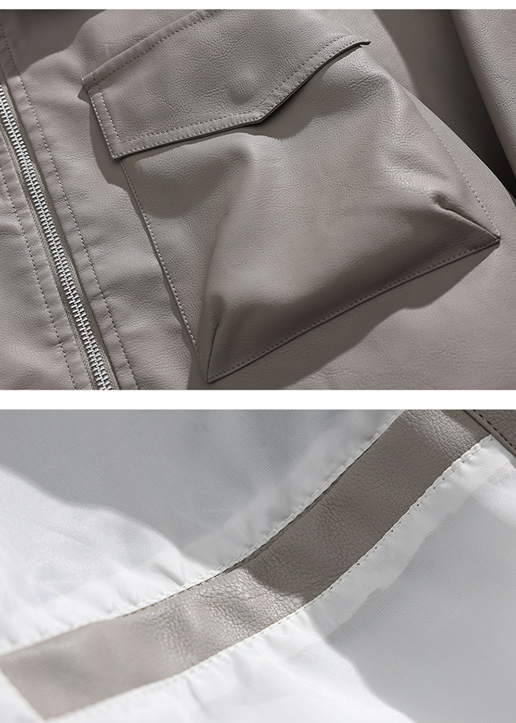 UTILITY POCKET LEATHER JACKET BEDES4521