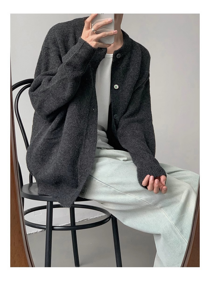 MINIMAL ROUND KNIT CARDIGAN BEDES4611