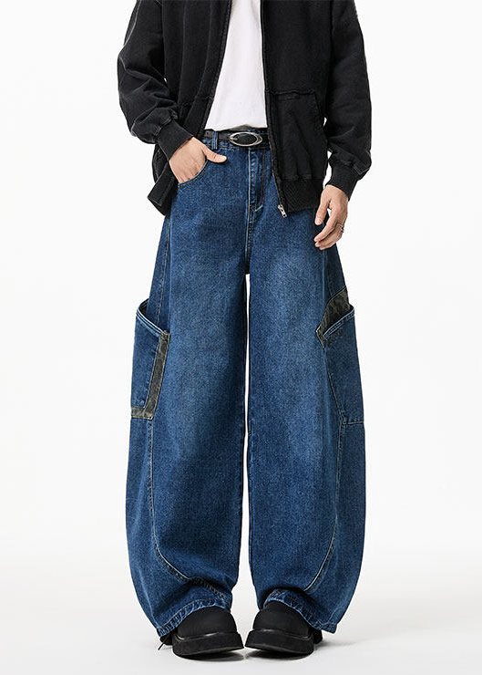 LEOPARD PATCH WIDE CURVE DENIM PANTS AEDES4593