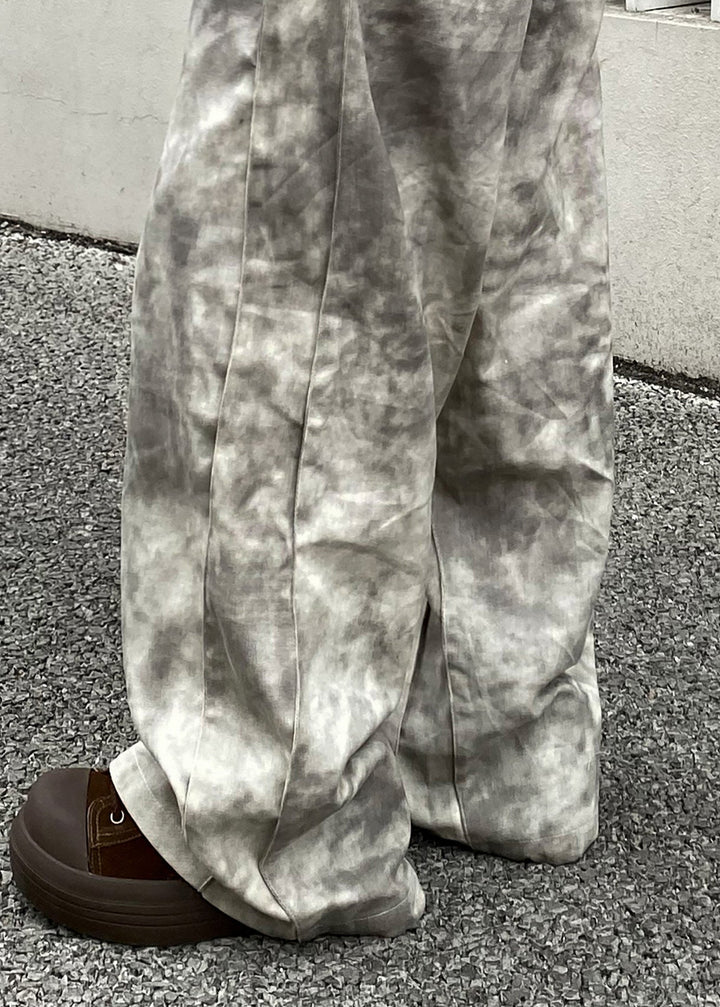 SMOKE TIE DYE SIDE PANEL WIDE PANTS AEDES4571 - Deuku