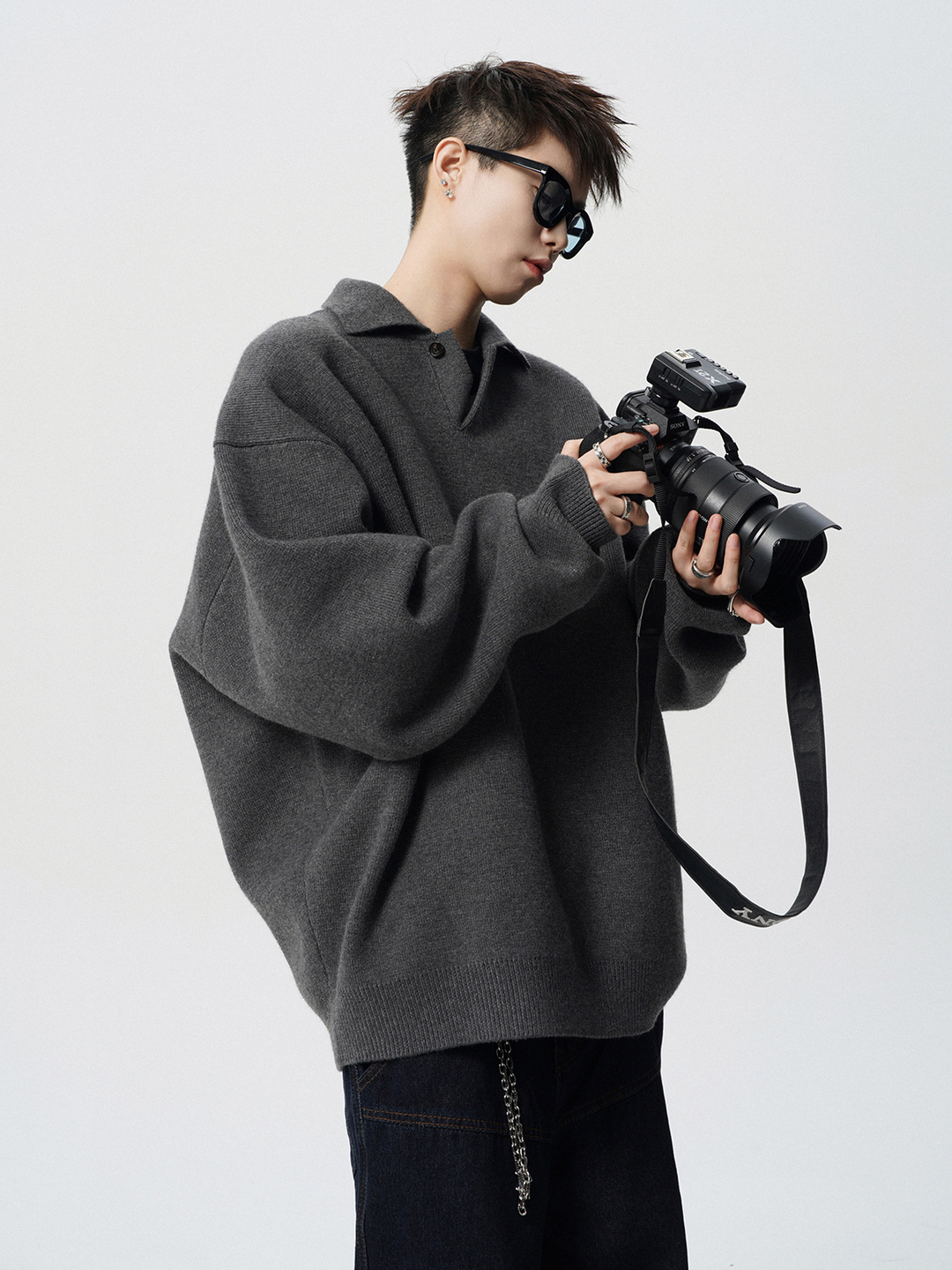 OVERSIZED POLO KNIT SWEATER BEDES4550