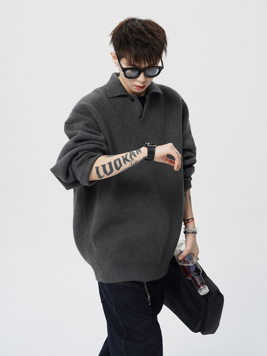 OVERSIZED POLO KNIT SWEATER BEDES4550