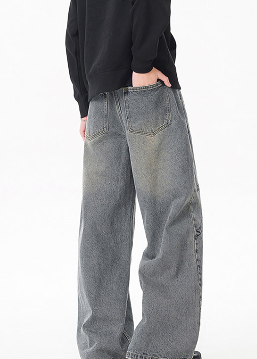 GRAFFITI WIDE LEG DENIM PANTS AEDES4573