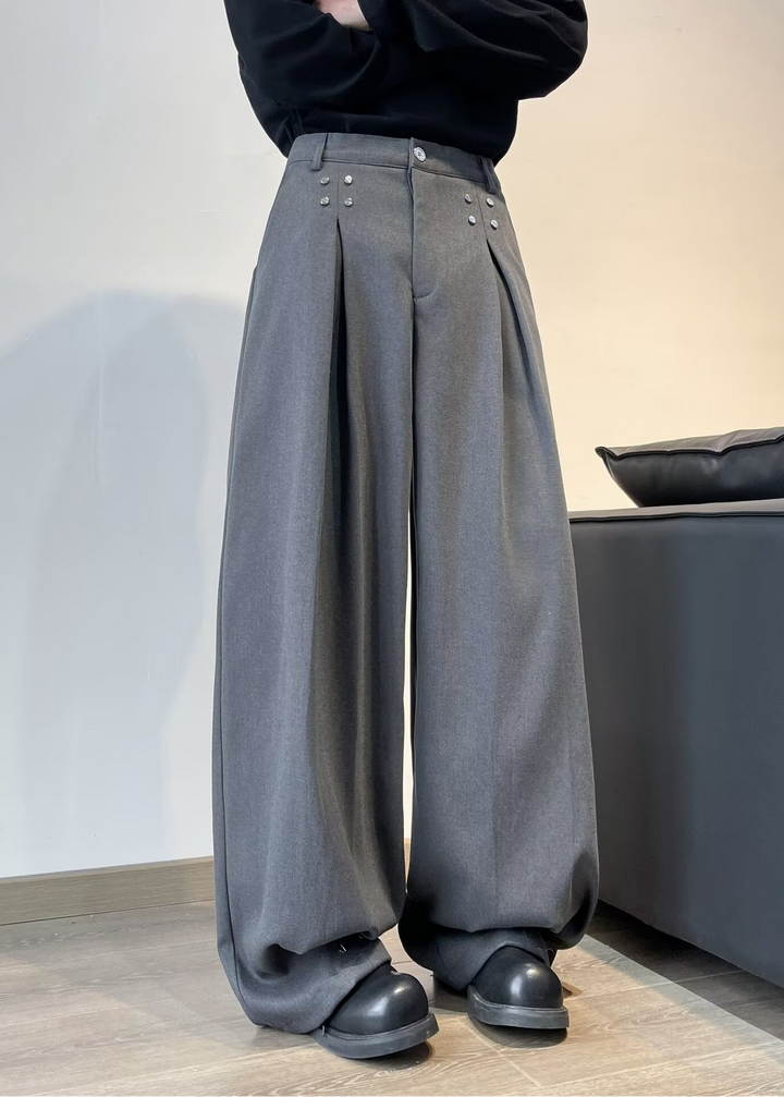 RIVET TUCK WIDE SLACKS BEDES4652
