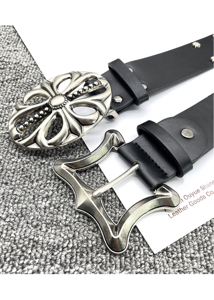 GOTHIC METAL LEATHER BELT BEDES4727