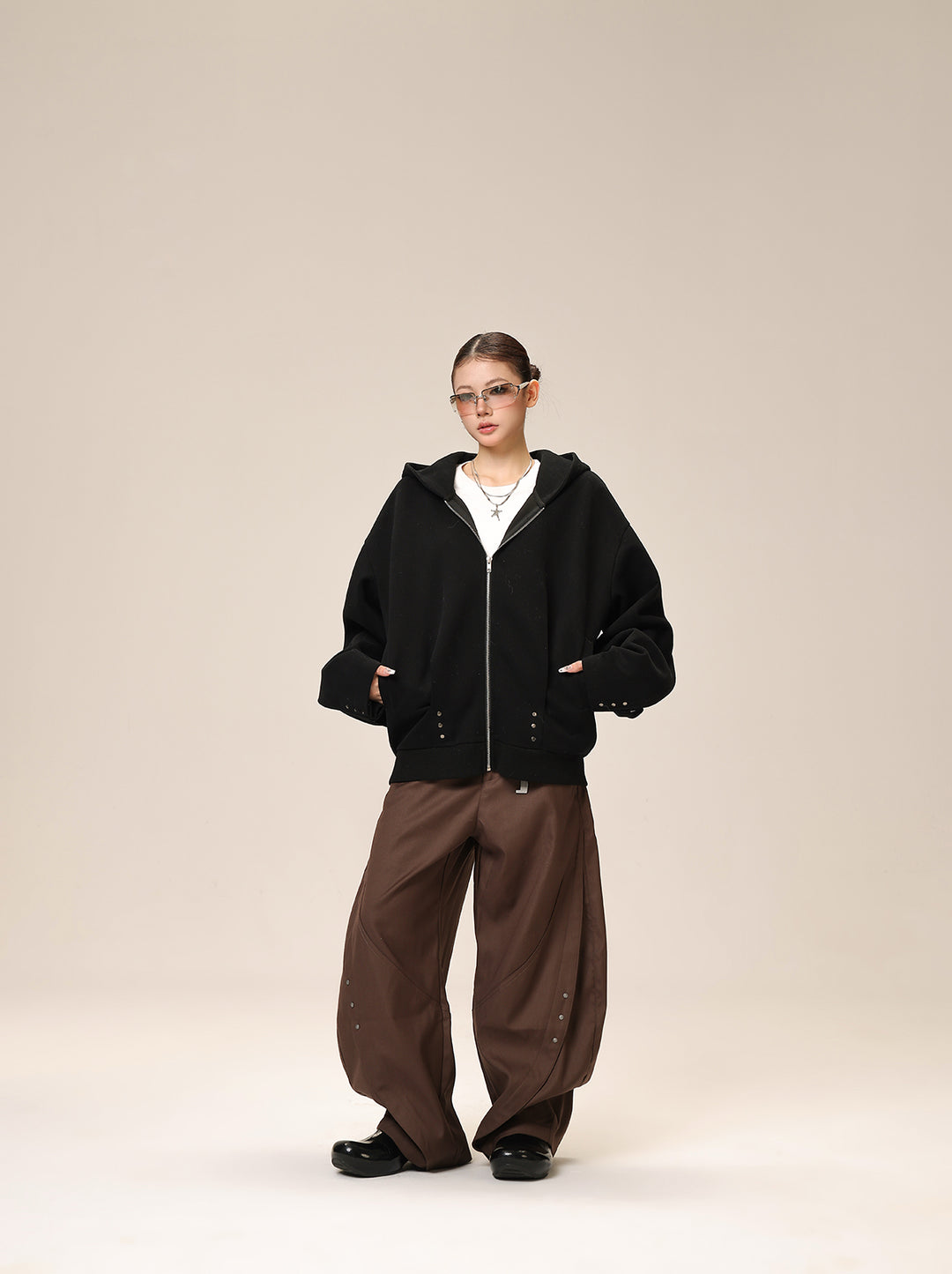 TUCKED OVERSIZED ZIP PARKA ASDES4507