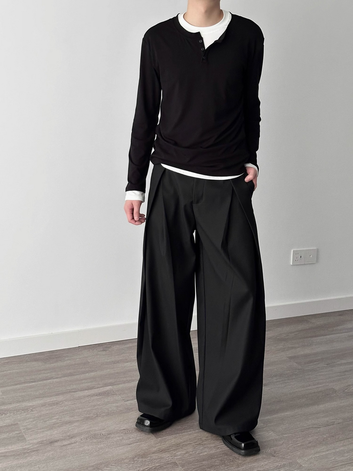 BOX PLEAT WIDE SLACKS BEDES4530