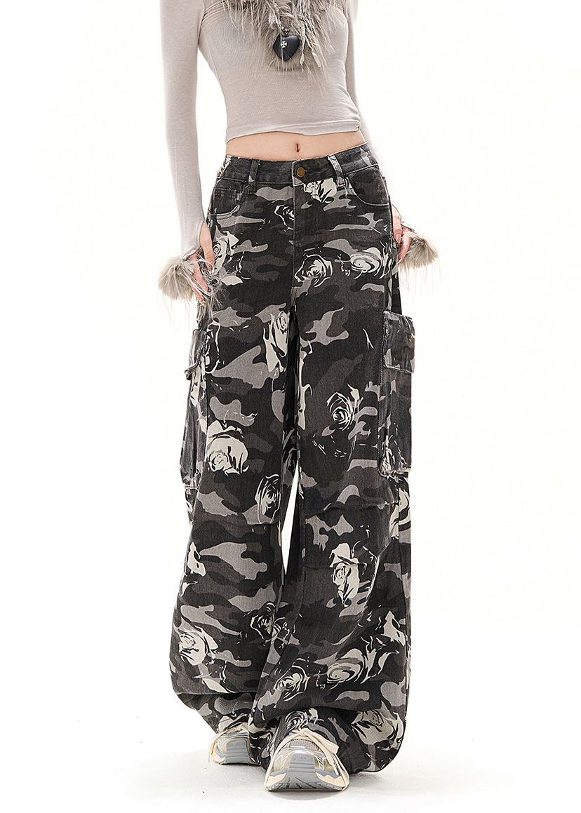 ROSE CAMO WIDE CARGO PANTS AEDES4592
