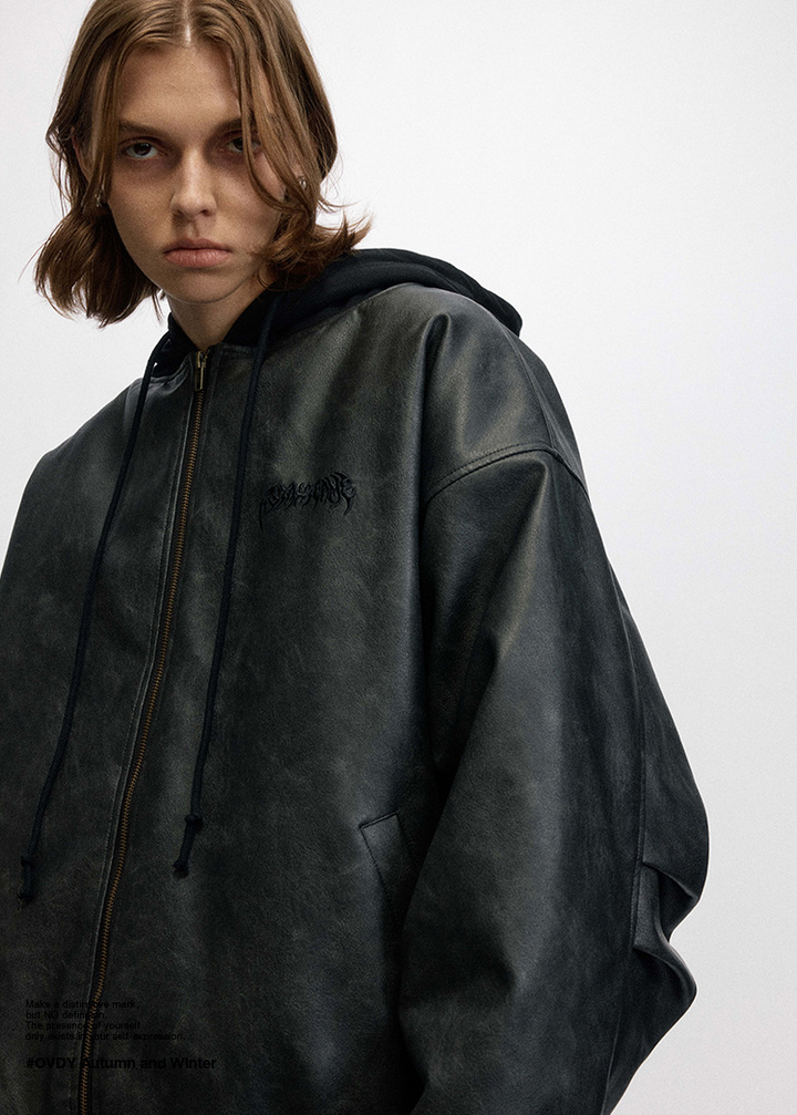 GATHERED BACK HOODED BOMBER JACKET BEDES4534