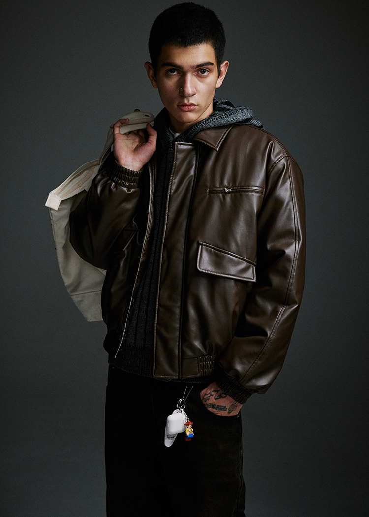 PADDED LEATHER JACKET BEDES4522