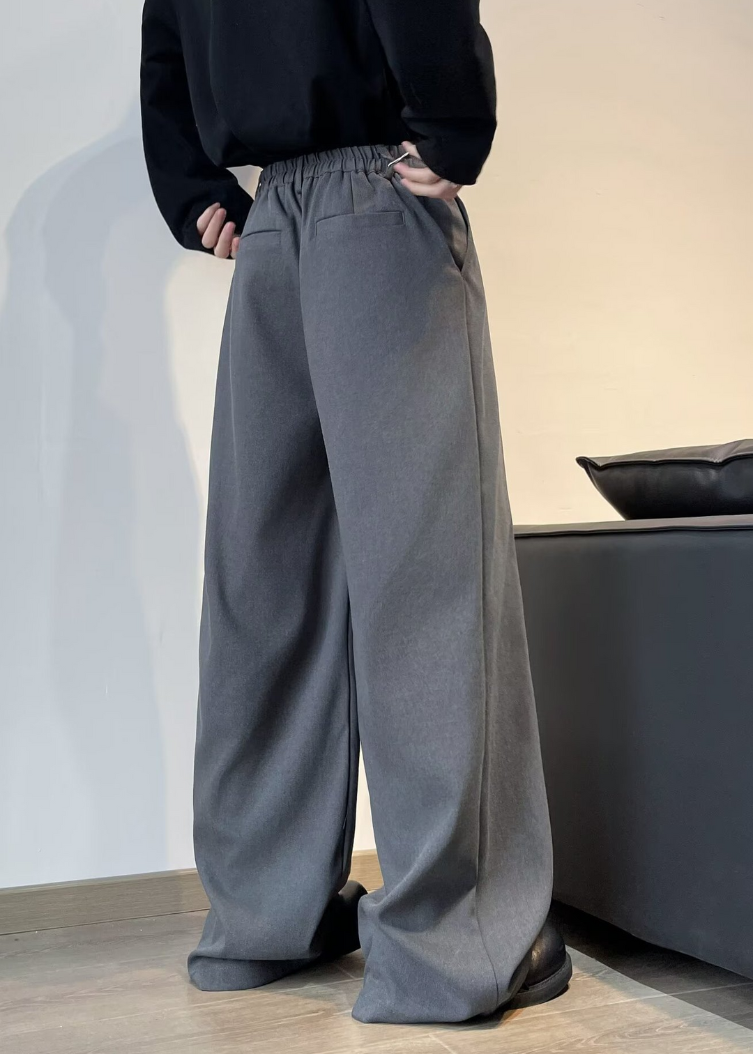RIVET TUCK WIDE SLACKS BEDES4652