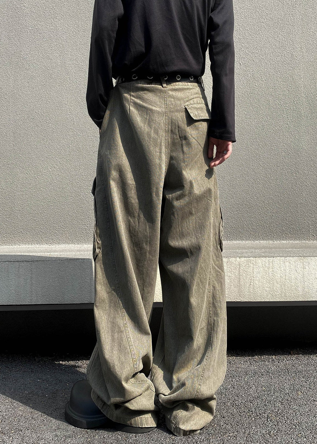 WASHED WIDE CARGO PANTS AEDES4565 - Deuku