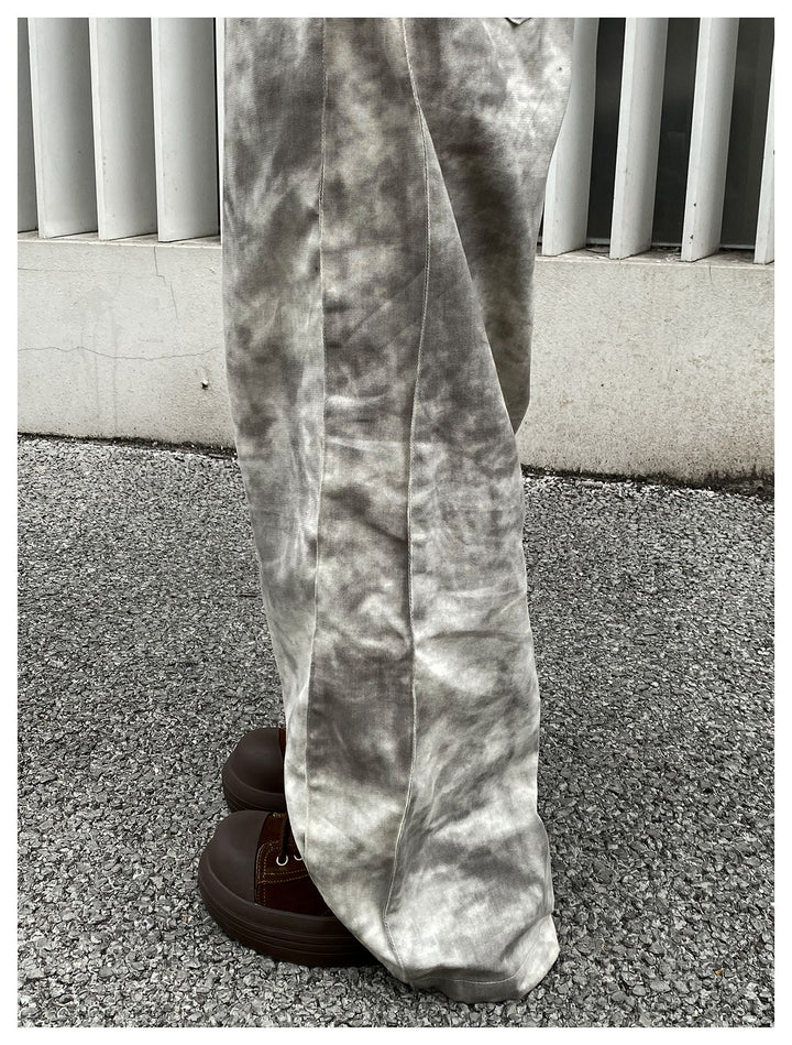 SMOKE TIE DYE SIDE PANEL WIDE PANTS AEDES4571 - Deuku