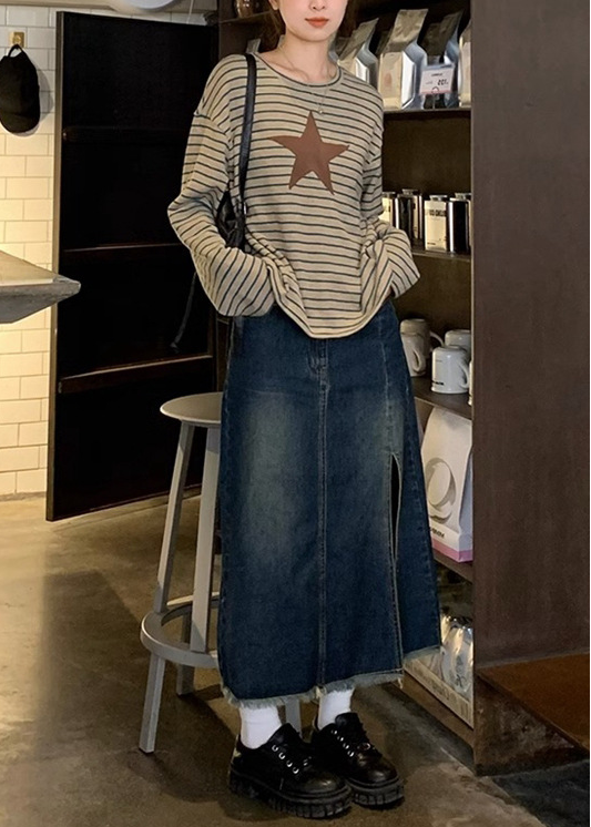 RETRO STRIPE STAR PATCH T-SHIRT BEDES4626