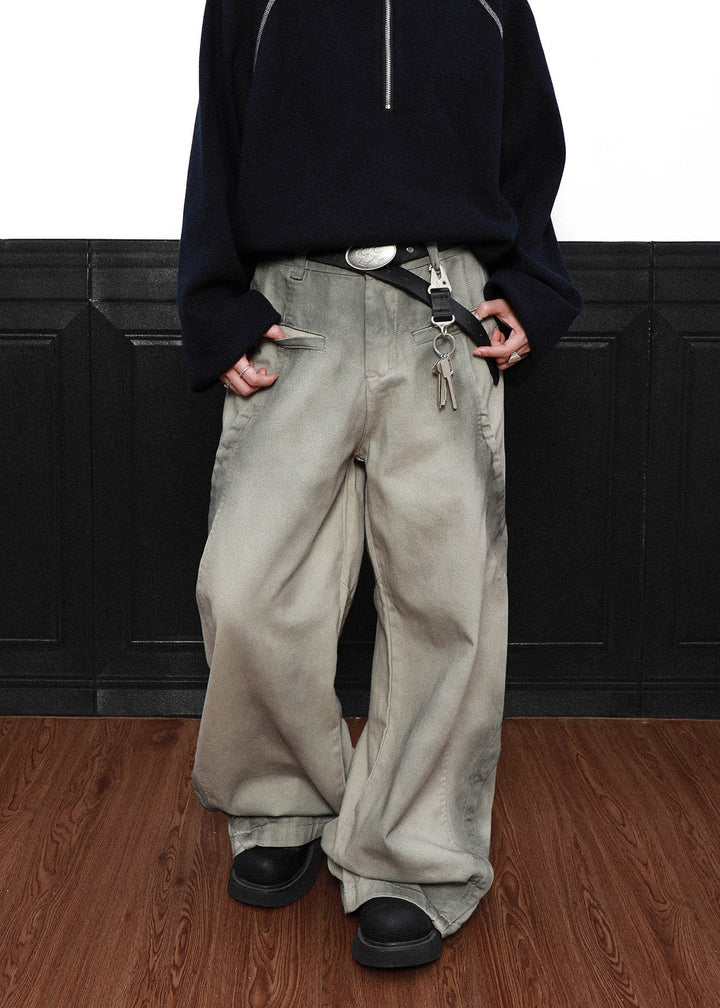 SMOKE DYE WIDE BAGGY PANTS AEDES4577 - Deuku