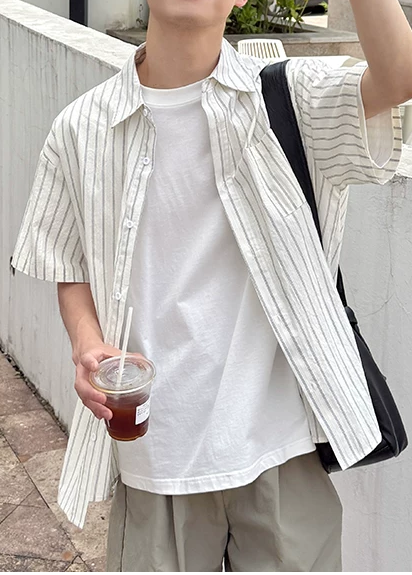 RELAXED FIT PINSTRIPE SHIRT BEDES4668