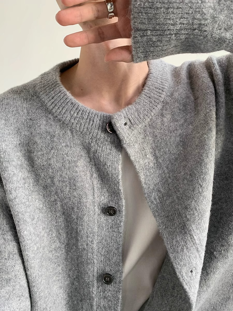 MINIMAL ROUND KNIT CARDIGAN BEDES4611