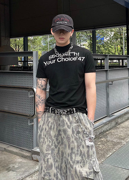 LOGO HIGH NECK T-SHIRT DFDES4619