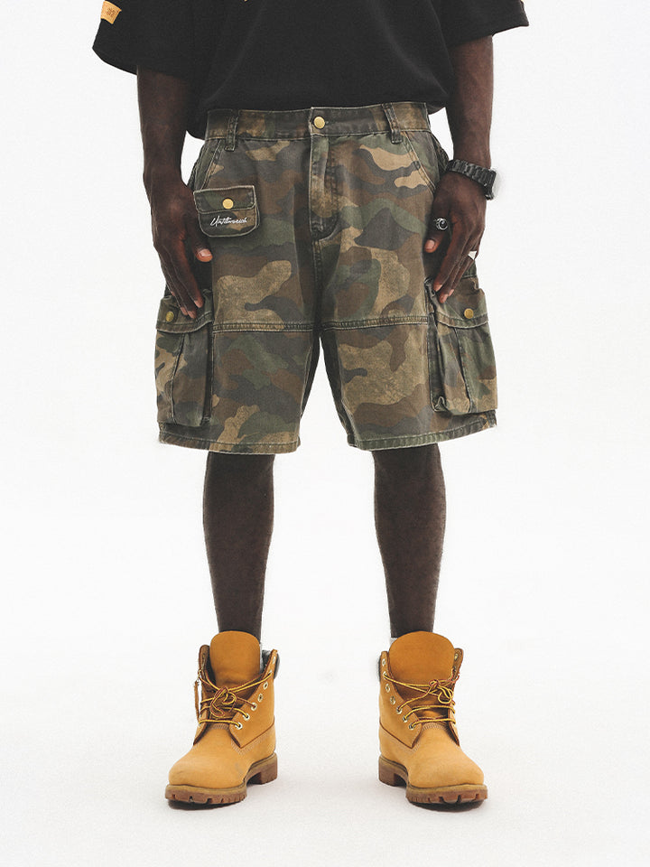 CAMO CARGO HALF PANTS UWDES4415