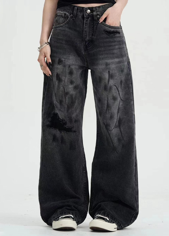 SMOKE FADE BLACK DENIM PANTS AEDES4600