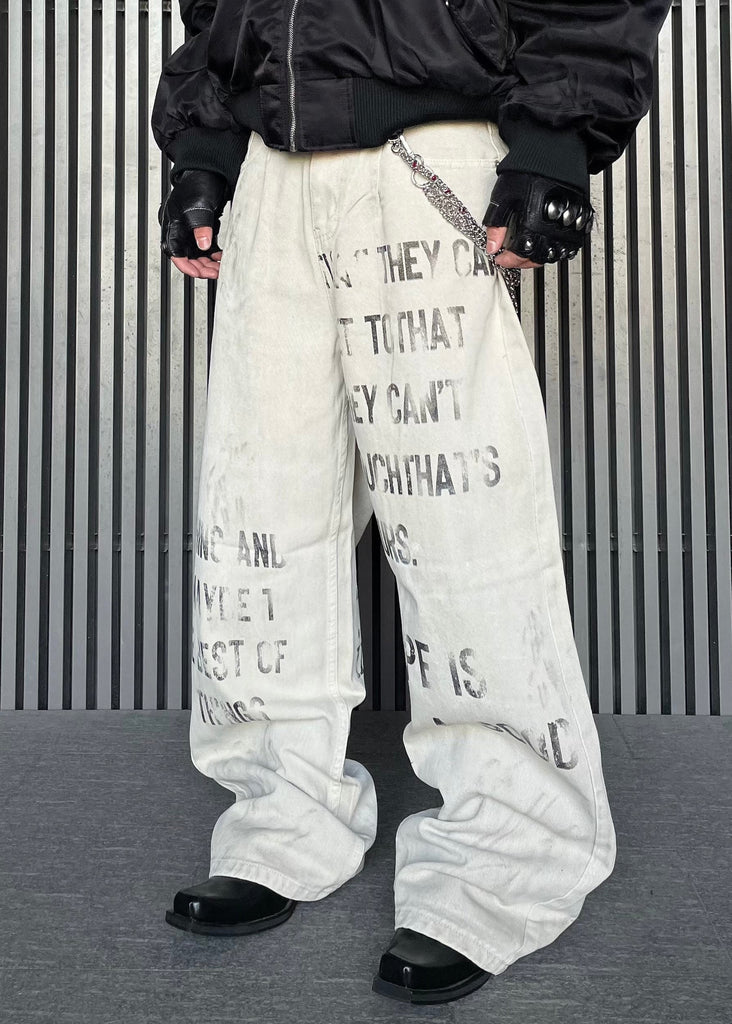 パンツ archive grunge 00s stripe Design pants VINTAGELIKE LETTER PRINTED PANTS DFDES4444 – Deuku