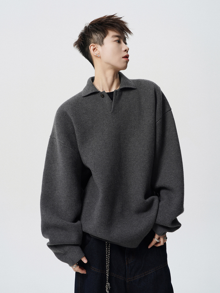 OVERSIZED POLO KNIT SWEATER BEDES4550