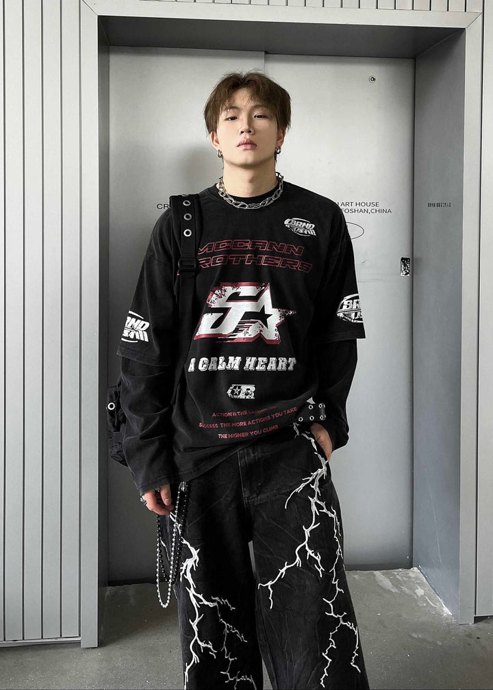 GRAPHIC LONG T-SHIRT DFDES4488