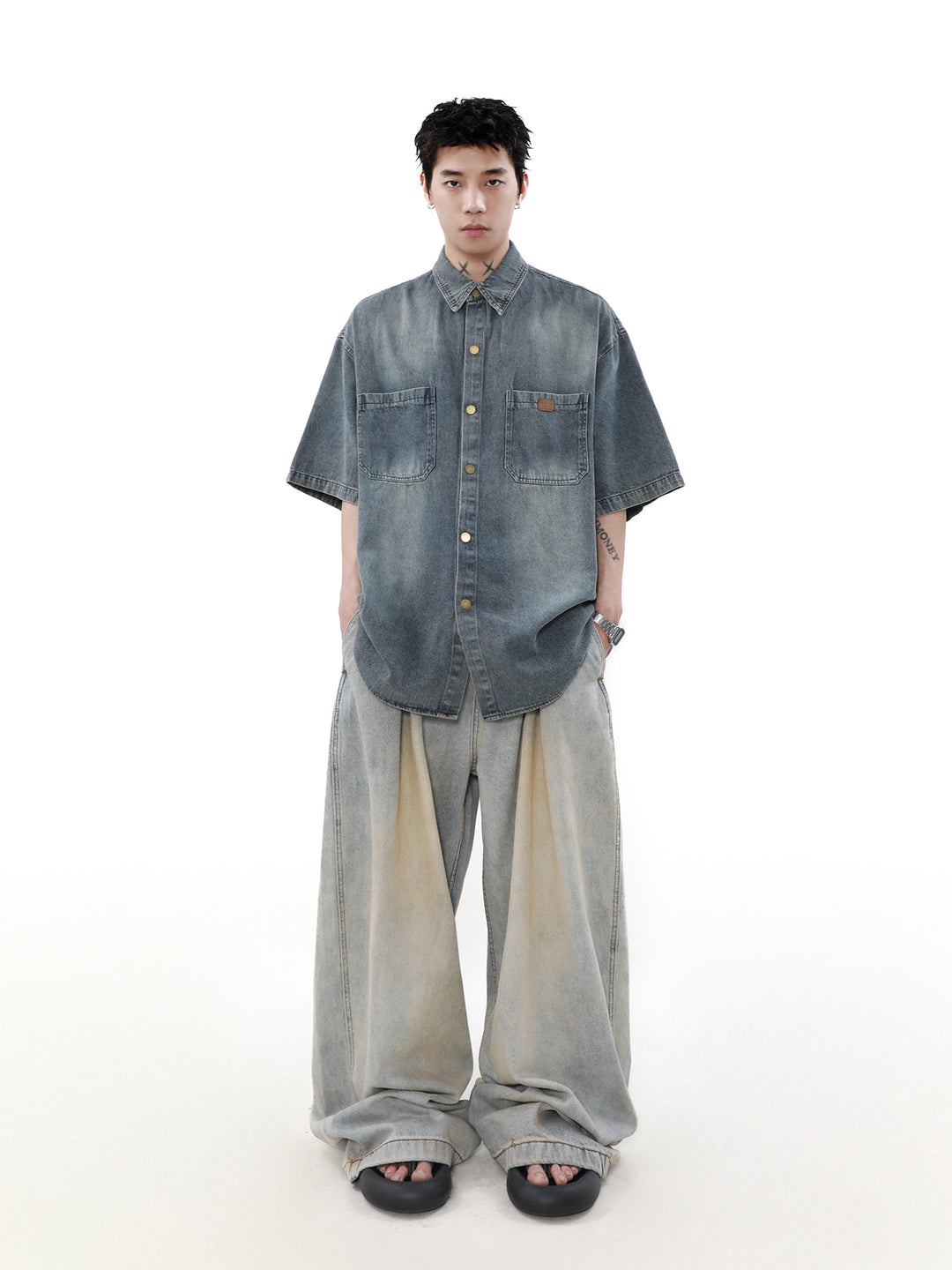 DENIM SHORT SLEEVE SHIRT MNDES4453