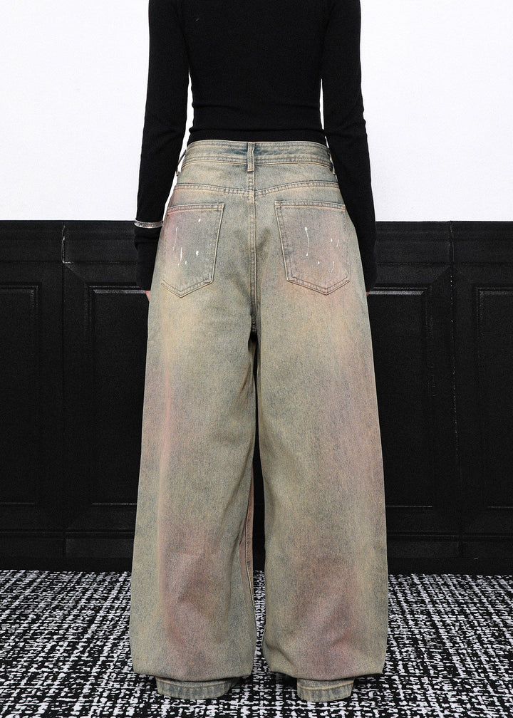 PAINT FADE WIDE DENIM PANTS AEDES4559