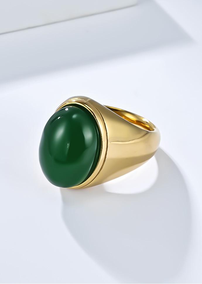 OVAL STONE STAINLESS RING BEDES4704