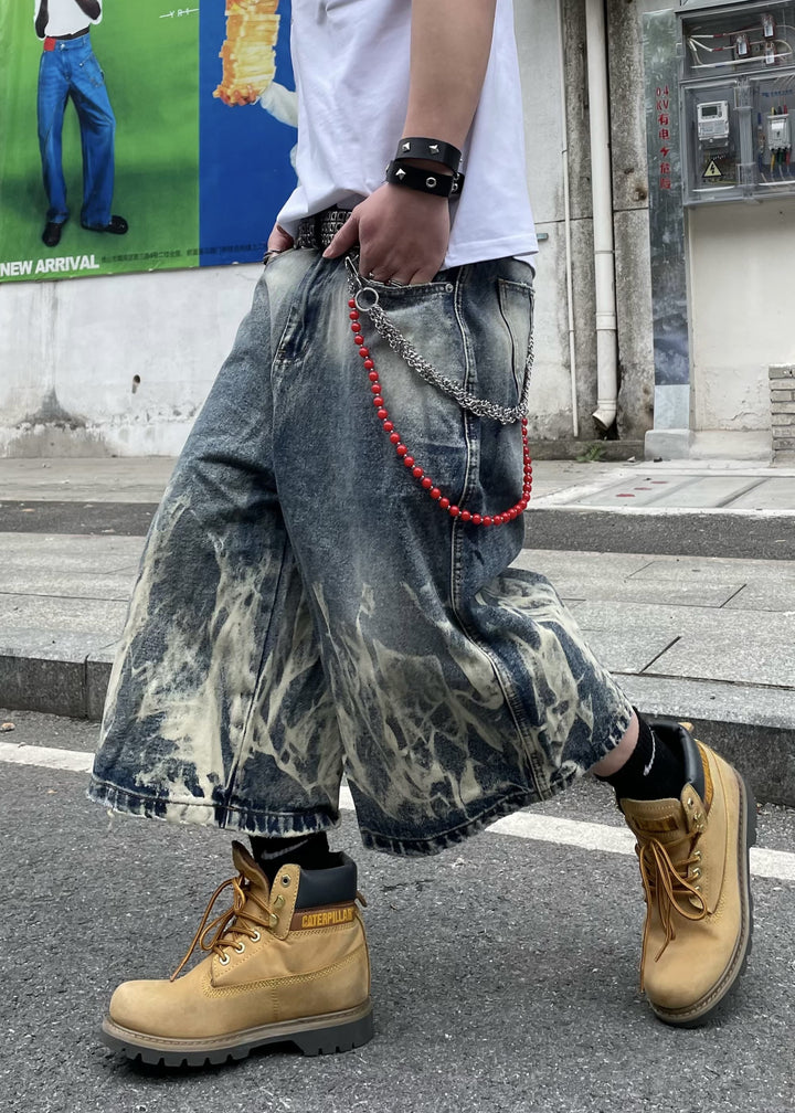 DENIM WIDE BERMUDA PANTS DFDES4461