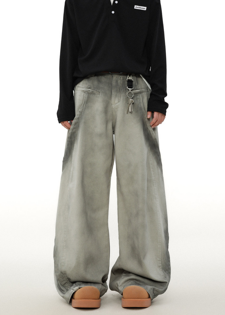 SMOKE DYE WIDE BAGGY PANTS AEDES4577