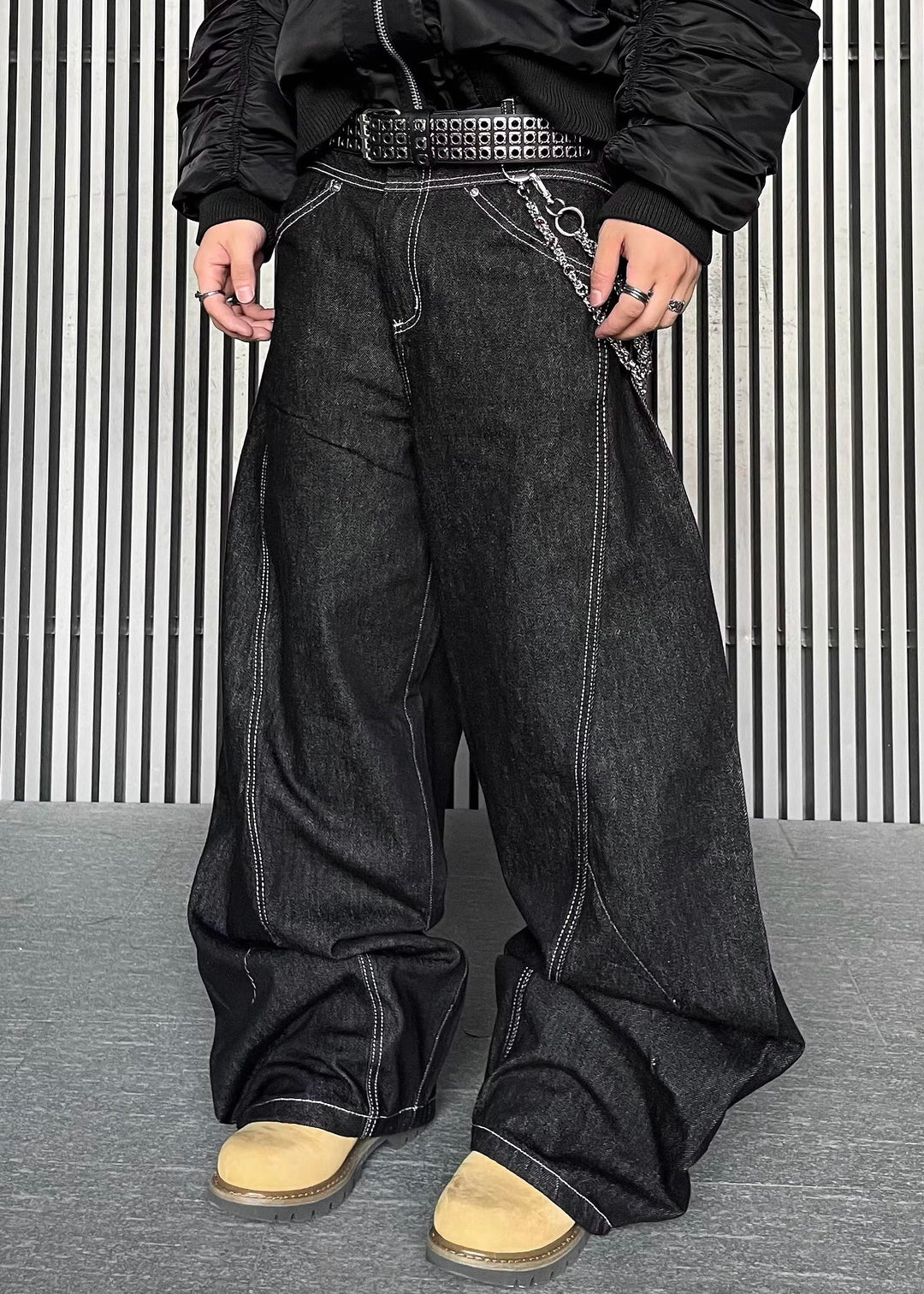 CURVE STITCH WIDE LEG DENIM DFDES4497